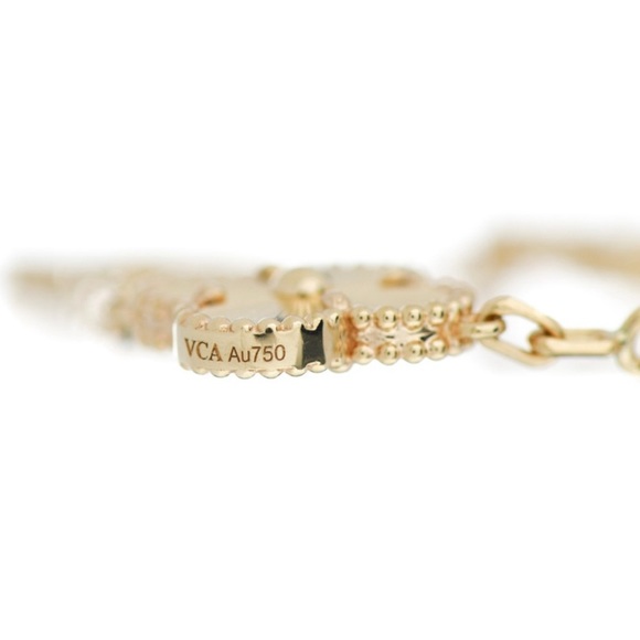 Van Cleef & Arpels Guilloche Alhambra Bracelet 18k Yellow Gold and Diamonds - Picture 4 of 6